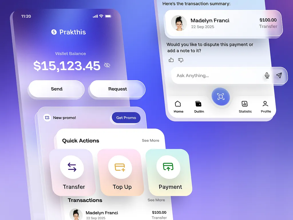 Featured mobile application interface